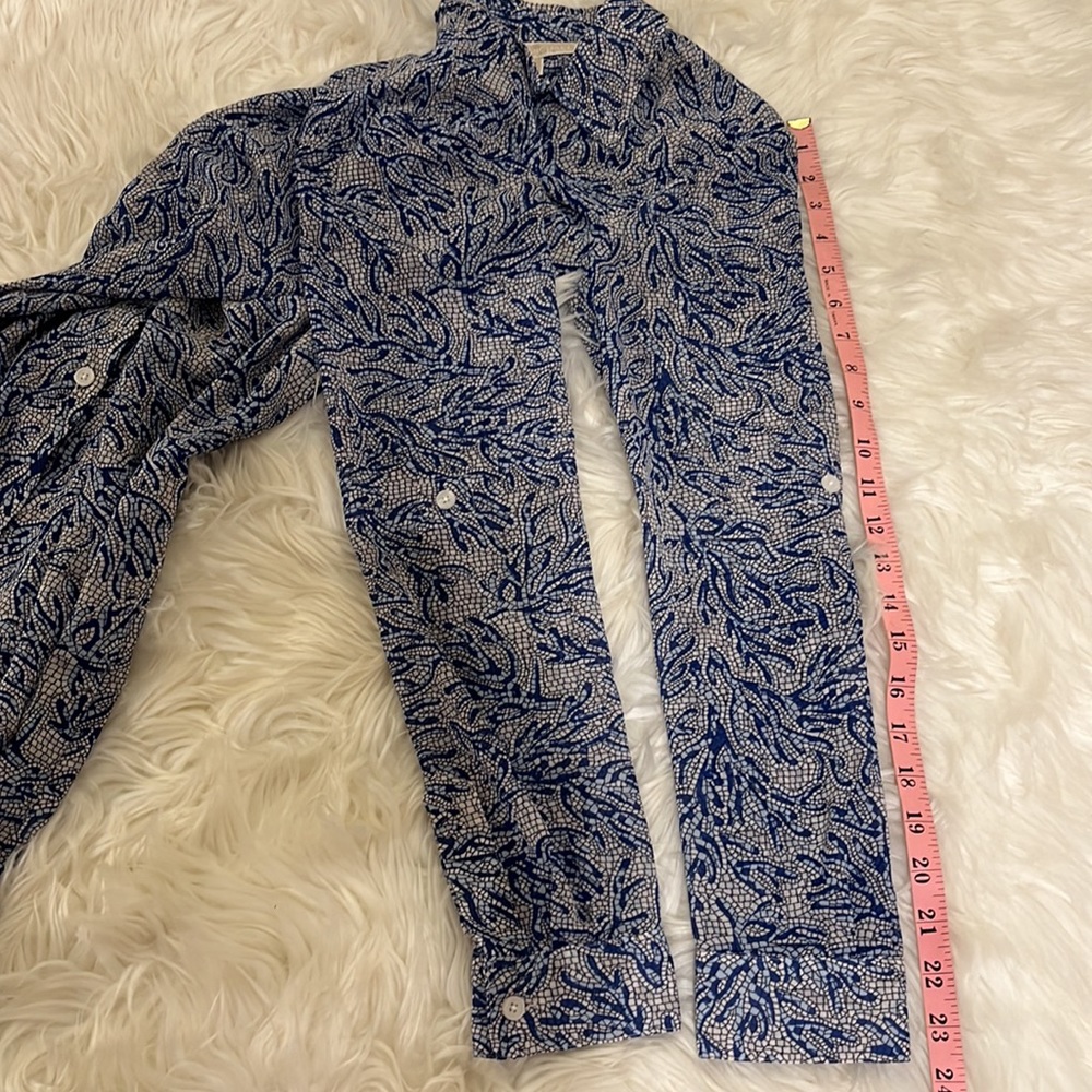MICHAEL Michael Kors Blue Coral Mosaic Georgette Shirt Maxi Dress - Picture 12 of 15